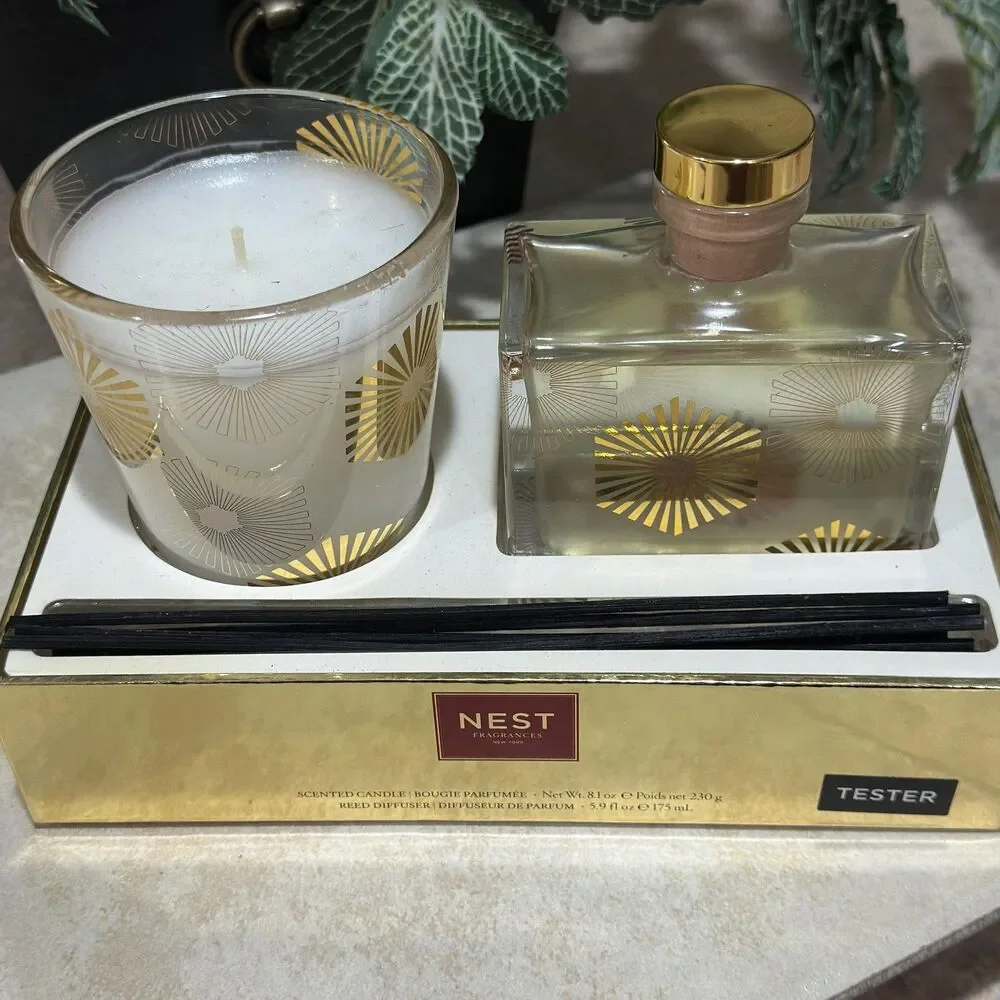 NEST Fragrances Birchwood Pine Candle & Reed Diffuser Holiday Tester 8.1oz